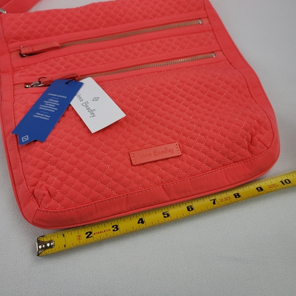 Vera Bradley Iconic Triple Zip Hipster Coral Reef Purse - Picture 13 of 15